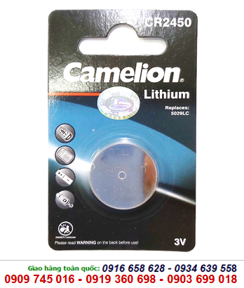 Camelion CR2450; Pin 3v lithium Camelion CR2450 chính hãng _Vỉ 1viên _Xuất xứ Liên Doanh 